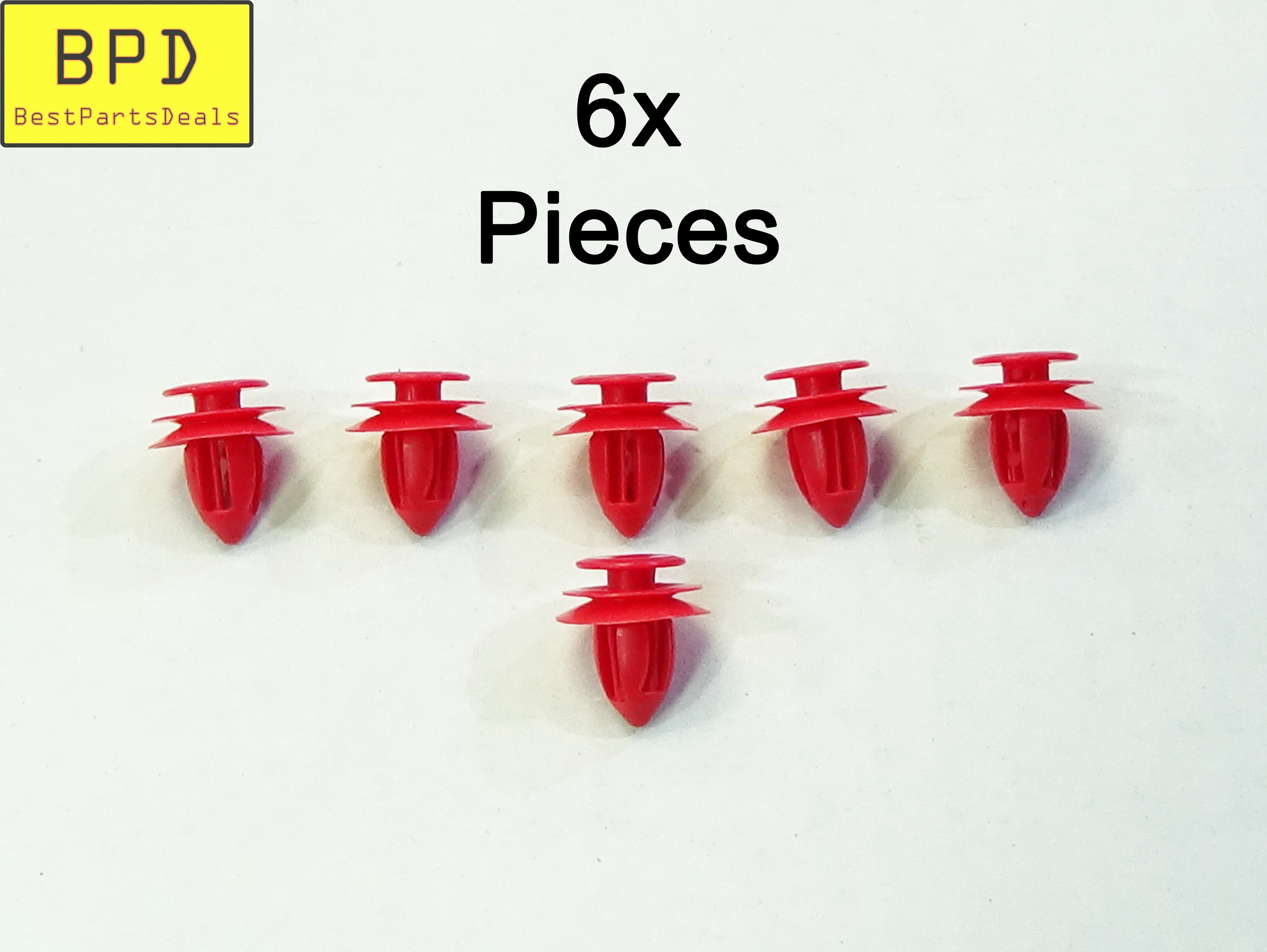 6 Pieces Pack Genuine Honda RED Quarter Trim Panel Retainer Clip