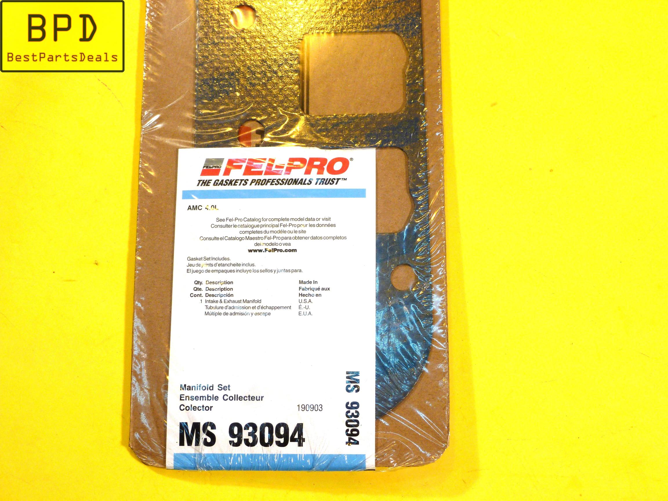 Intake and Exhaust Manifolds Combination Gasket Fel-Pro MS 93094